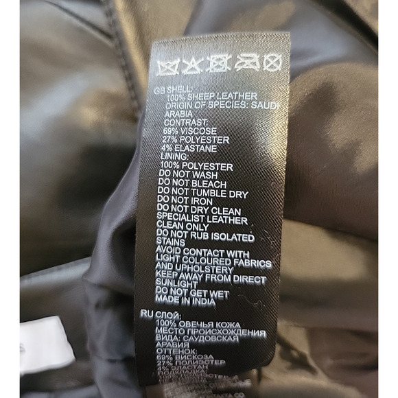 REISS REAGAN BLACK LEATHER WOMEN SKIRT SIZE US 8 / EU 12 - Picture 5 of 6